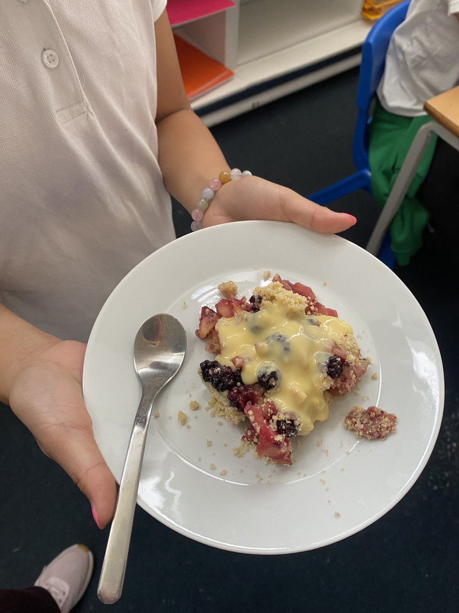 Yesterday, year 6 got cracking on their enrichment passports. We went on an adventure to Stoke Park Estate to find blackberries. We used the blackberries to make crumble, which we enjoyed for pudding after lunch!