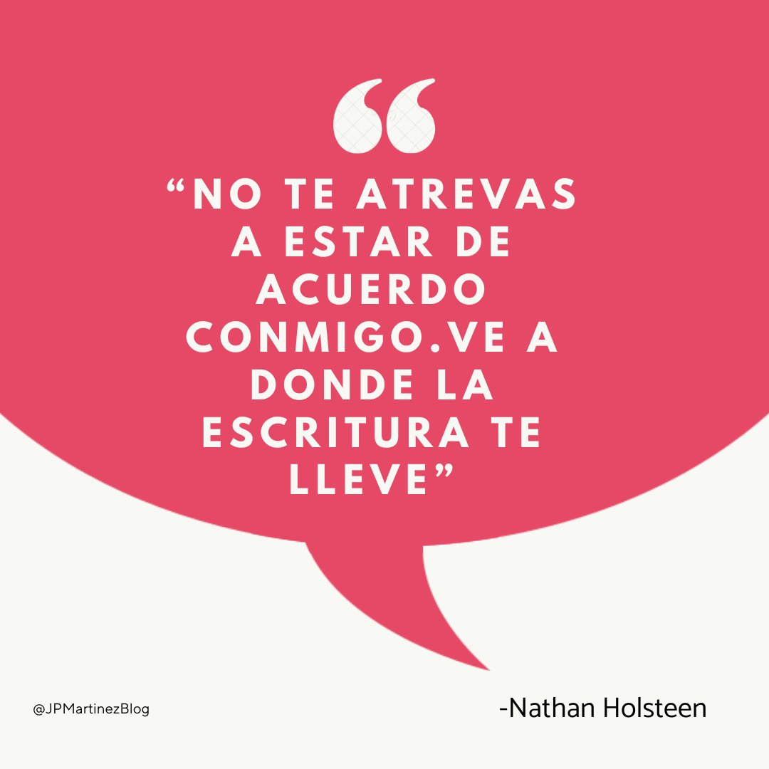JPMartinezBlog's tweet photo. Podemos llegar a un acuerdo. Pero tu acuerdo principal no debe ser con un maestro o pastor, sino con lo que dice la Escritura.
#jpmartinezblog #elpodcastderomanos116 #DallasSeminary https://t.co/AZ1VuE6EWC