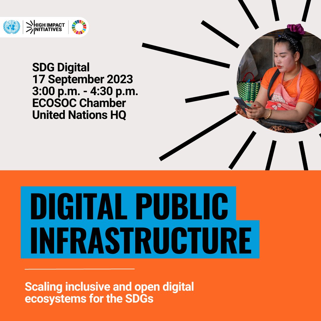 Digital solutions can help put the SDGs back on track. Join us for the High Impact Initiative on DPI, as part of #SDGdigital! Global leaders will discuss the many possibilities that DPI can offer to accelerate progress across all 17 SDGs: bit.ly/3RlDfYO #UNGA