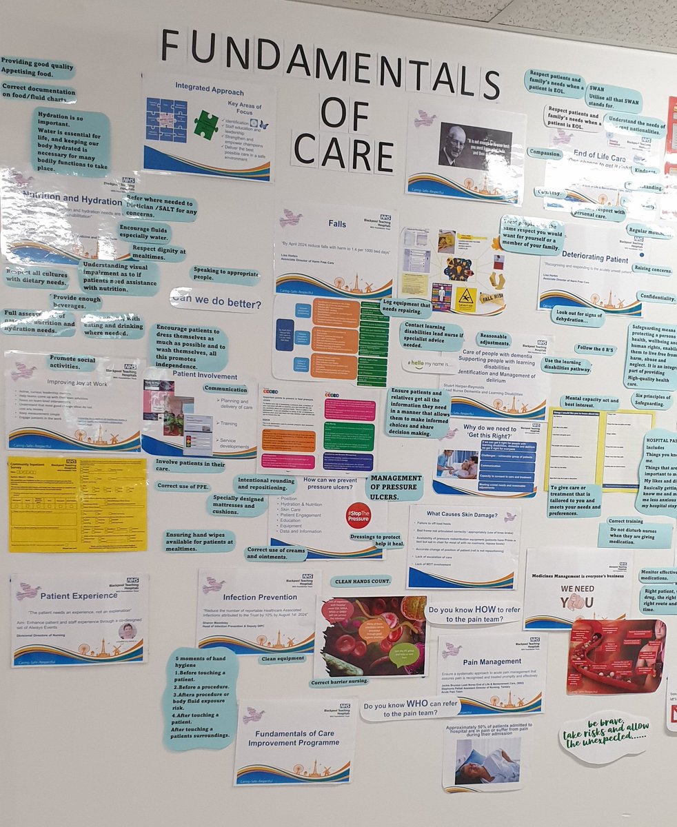 How amazing is this display on ward 2 outlining fundamentals of care. All the team and students can work together to put this into practice and drive forward high standards of care. @BlackpoolHosp @HorkinLisa @BplPatient_Exp @jacki