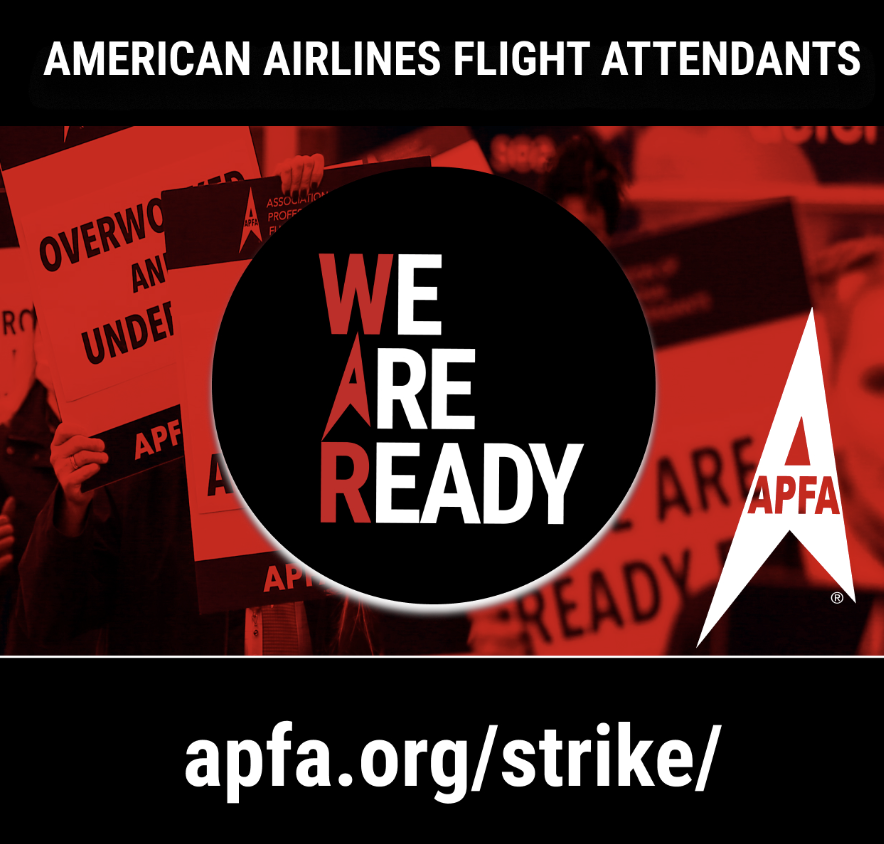 APFAunity's tweet photo. @AmericanAir Flight Attendants are working under 2014 wages, with no increase since 2019.

Our CEO promised an industry-leading contract. We do not see that in management's economic proposal. 

We are tired of waiting. It's time to bring this to a close.
#1u #solidarityseason https://t.co/swR5cPB0Wq