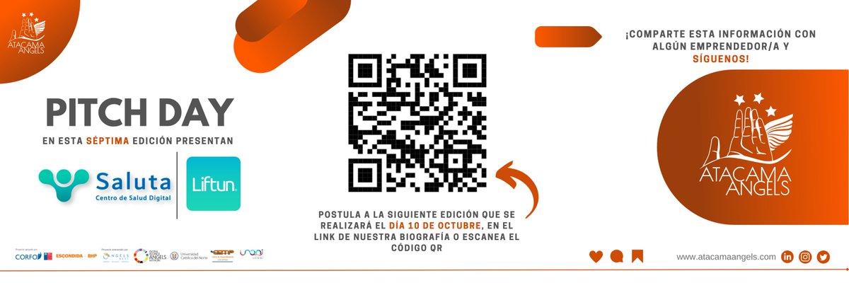 Hoy tenemos Pitch Day‼️🤩
Si quieres postular tu startup y preparar un pitch con nosotros, no pierdas la oportunidad! La próxima edición la realizaremos el 10 de octubre.