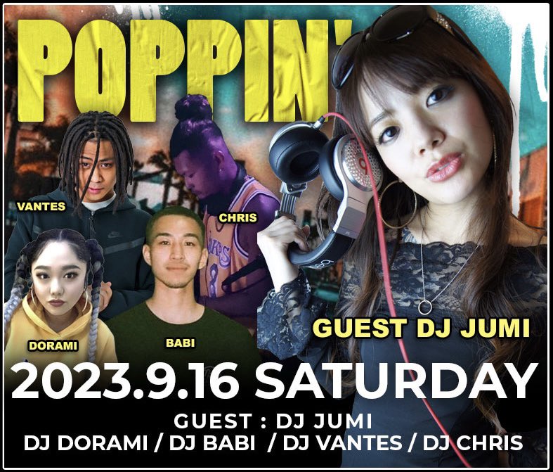 今週の土曜日もGUEST DJを迎えてパーティーです🎉🙆是非お越しくださいませ💃 ✨GUEST DJ JUMI✨ DJ BABI DJ VANTES DJ DORAMI DJ CHRIS