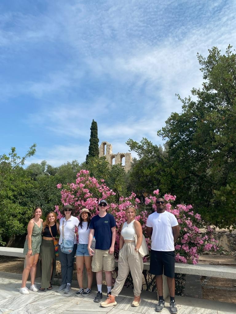 KUbiology's tweet photo. Natalie Herbison, a senior @KU_EEB student, joined KU faculty @vhgonzab in Greece this summer for a National Science Foundation #REU program on pollinators & and climate change. She also attended the world-renowned Bee Course in Portal, Arizona #Bees #ClimateChange #BeeCourse https://t.co/EPulv0yH1k
