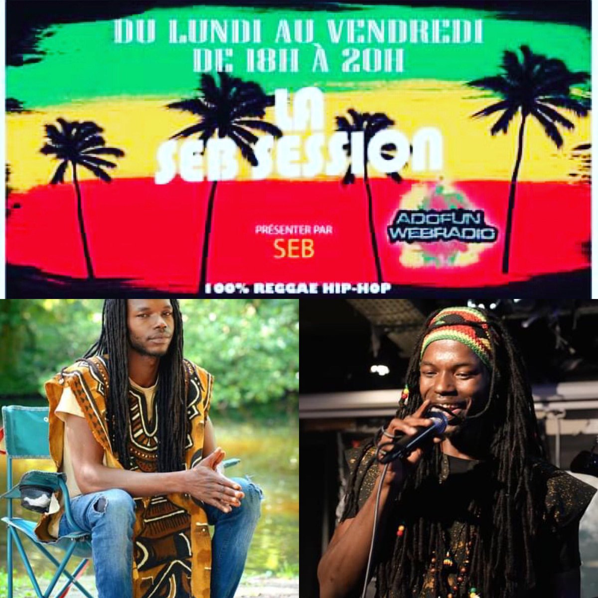 VybzFMOfficiel's tweet photo. CE SOIR 🔥🔥 LA SEB Session AVEC SEB. EN DIRECT ! 18h 20h sur @AdoFunOfficiel avec une semaine spéciale consacrée à Jah Nool #reggae #hiphop #sebsession #artistedelasemaine #jahnool rendez vous sur les applications gratuites et https://t.co/PdsgyM3W76 et https://t.co/jgH6C5lUVK https://t.co/tXvR1A9h0V