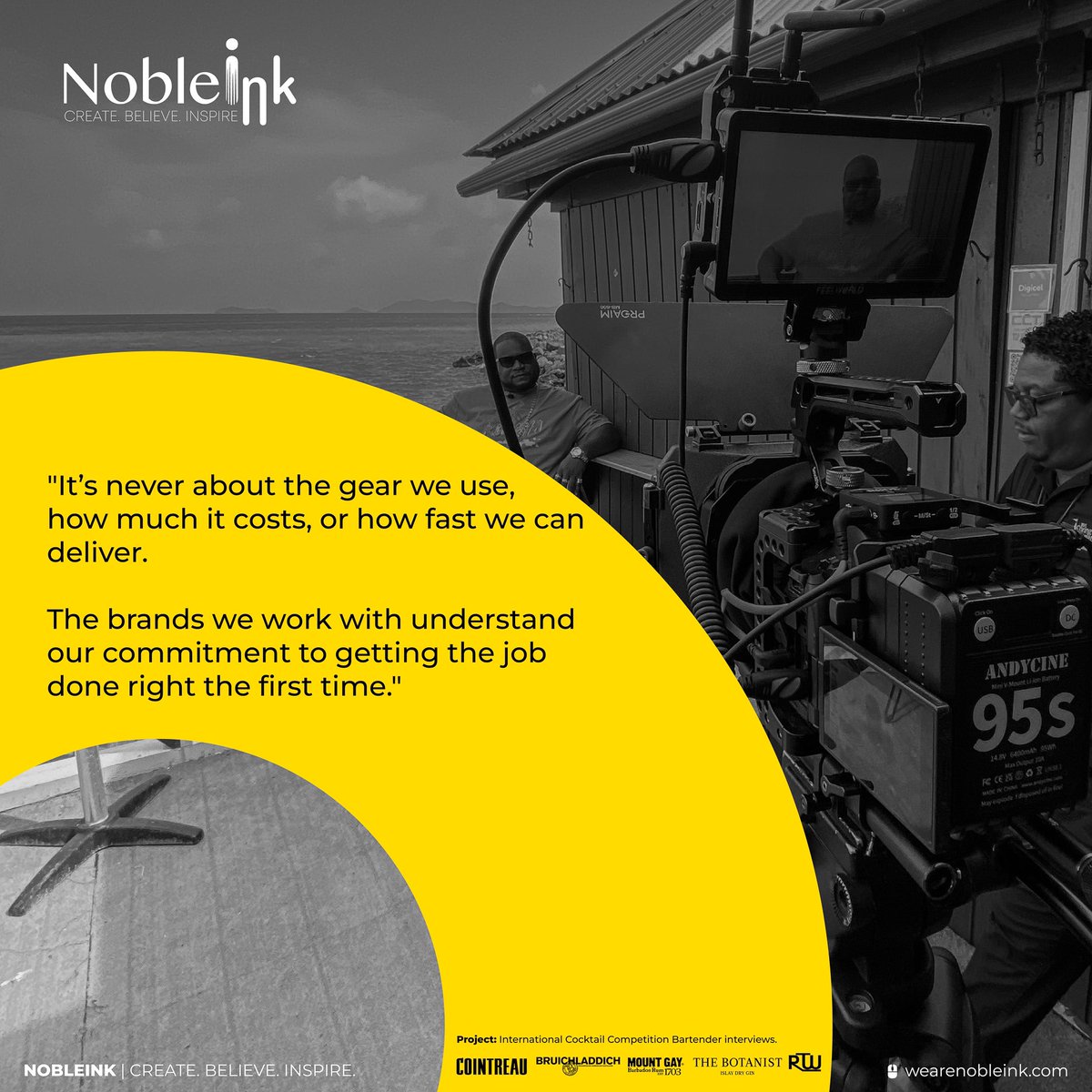 Beyond the gear and budgets, it's our unwavering commitment that sets us apart. Our partners know we prioritize excellence from the very first frame.

#wearenobleink #Shootwiththemasters