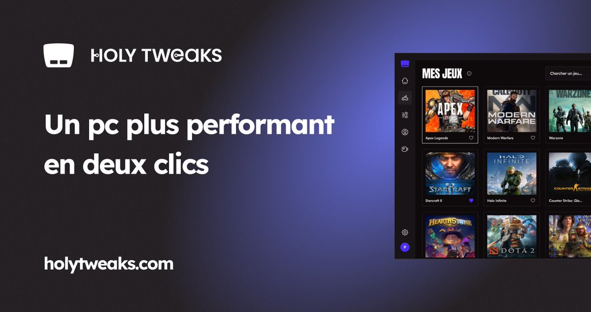 🚀 NOUVEAU SITE EN LIGNE | 

⚡ Vous l'attendiez, notre nouveau site est en ligne !

Pour l'occasion, on a même glissé une petite preview de la nouvelle interface de l'app 🤫

🔽🔽🔽
holytweaks.com