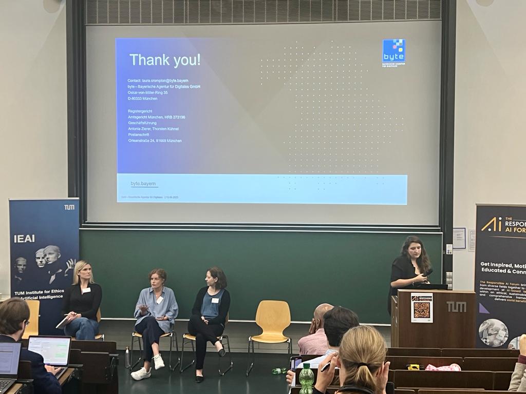 The Responsible AI Forum (@traif2023) on Twitter photo @caitybegg <a href="/IEAITUM/">Institute for Ethics in Artificial Intelligence</a> <a href="/Raphael__Max/">Raphael Max</a> <a href="/chluetge/">Christoph Lütge</a> <a href="/TheBlueLu/">Laura Crompton</a> What can #AI systems do? How are they created? How does society perceive these systems? How do people use these systems, and how aware are they of their capabilities and limitations? QA during #TRAIF2023 @caitybegg <a href="/IEAITUM/">Institute for Ethics in Artificial Intelligence</a> <a href="/Raphael__Max/">Raphael Max</a> <a href="/chluetge/">Christoph Lütge</a> <a href="/TheBlueLu/">Laura Crompton</a> What can #AI systems do? How are they created? How does society perceive these systems? How do people use these systems, and how aware are they of their capabilities and limitations? QA during #TRAIF2023