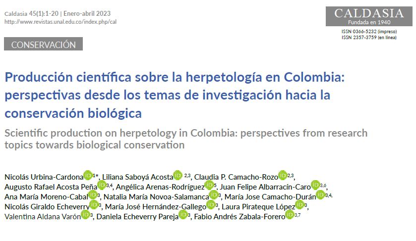 NicolasUrbinaC's tweet photo. #HerpetologíaColombiana Después de 200 años de investigación, qué tanto sabemos acerca de los anfibios y reptiles de Colombia? Les presentamos el artículo de revisión temática sobre la herpetología en Colombia. @CaldasiaICN_UN  Descúbrelo aquí: https://t.co/vqJTrABE91
Hilo 1/10 https://t.co/jRkke74uVE