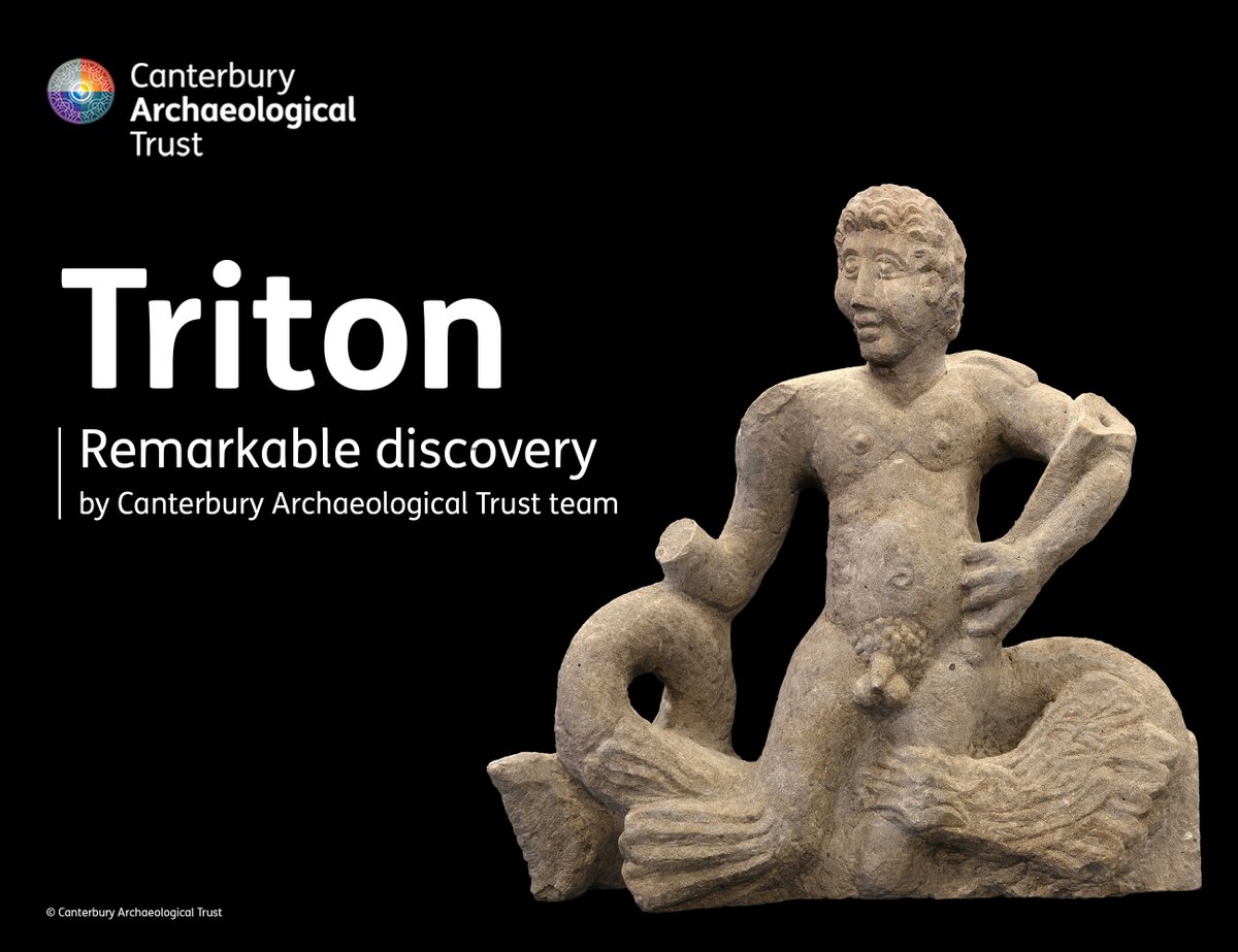 EXCITING NEWS👏 Roman statue of Triton. A remarkable archaeological discovery by CAT. We are thrilled to share details go to canterburytrust.co.uk/cat-news/roman… 

#ArchaeologyDiscovery #RomanArtefacts #CommunityHeritage #TeynhamKent #LocalLegacy