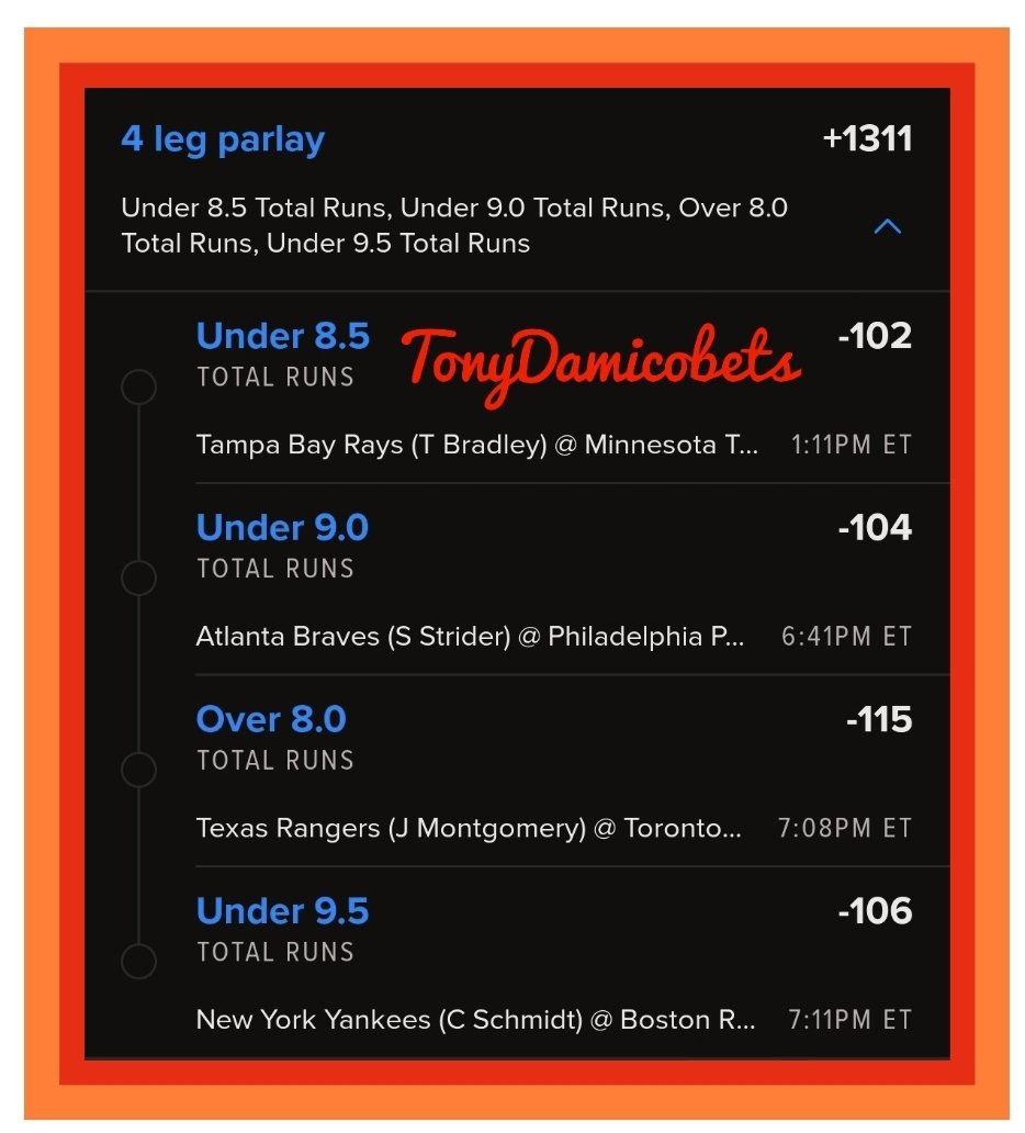 TonyDamicoBets's tweet photo. 🍷🌶🫡
#GamblingX #gamblingtwitter #gamblingtwitterMLB #MLBPicks #sportsbettingpicks #sportsbettingtwitter #FadeThePolls https://t.co/UkXomPYE11