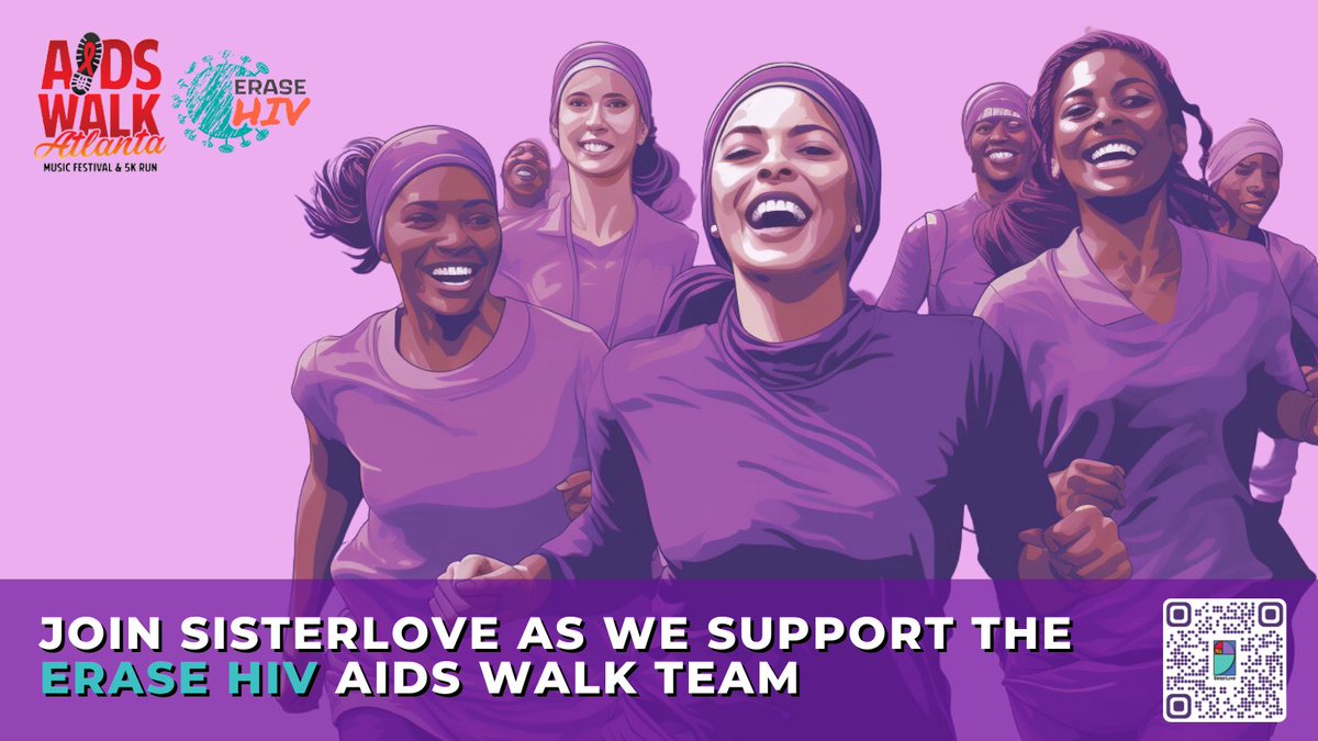 Join us in stepping forward for a future without HIV! Walk with SisterLove as we proudly support @EraseHiv AIDS Walk 2023 team. Together, we can make strides towards a world free from AIDS #AIDSWalk2023 Click the link 👇🏾 to join or make a donation! aidswalkatlanta.org/site/TR/WalkRu…