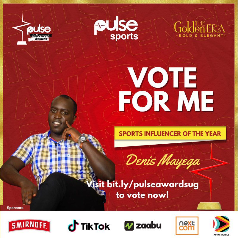 . <a href="/dennis_mayega/">Dennis Mayega</a> for the 2023 Sports Influencer of the Year? 

Vote 🗳️➡️ pulse.ug/influencer-awa…

#PulseSportsUGA #PulseInfluencerAwards2023