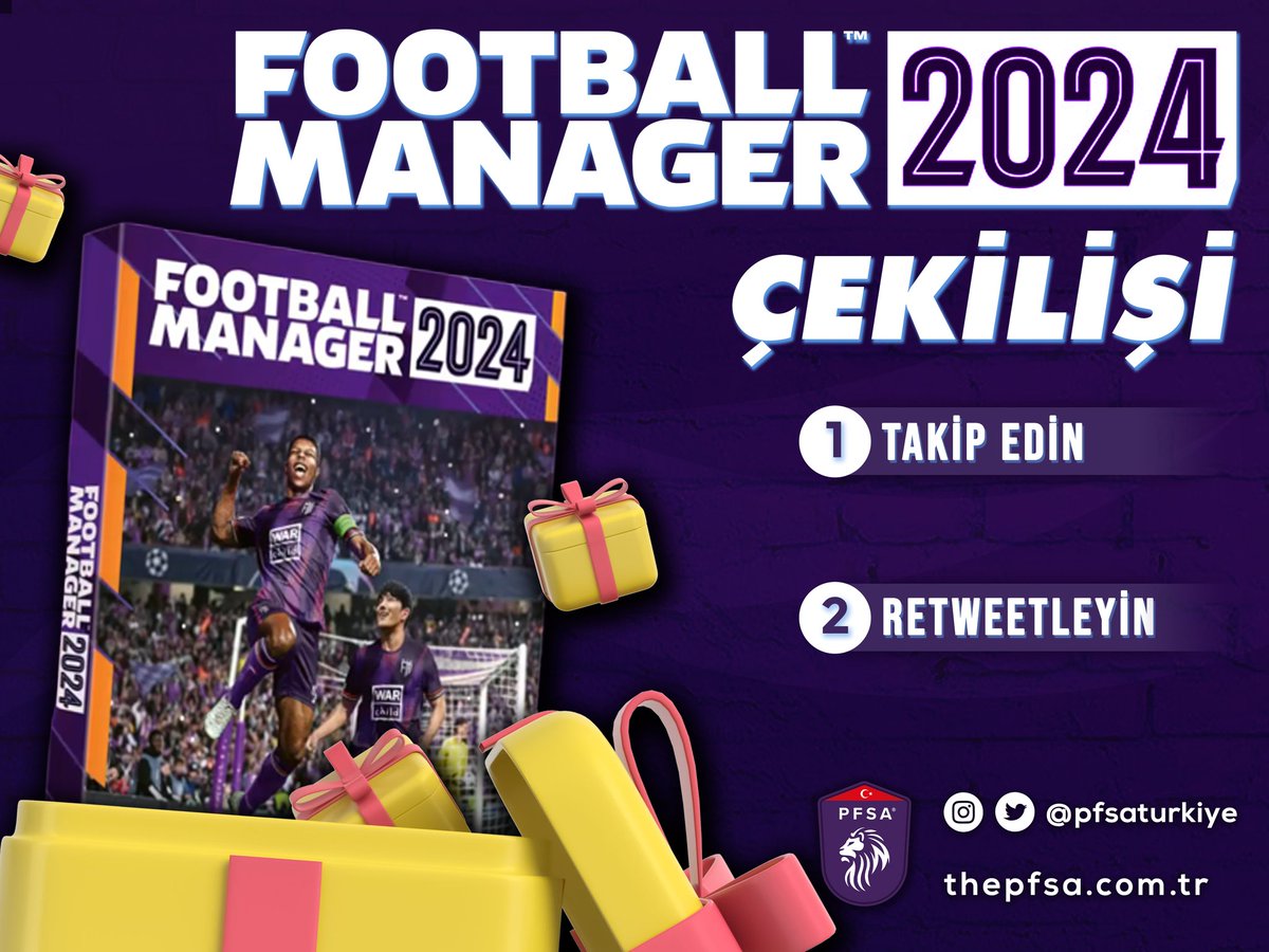 🎁 Football Manager 2024 Çekilişi

⚽ Bir şanslı takipçimiz 6 Kasım'da çıkacak olan FM24'e Steam üzerinden sahip olacak.

Çekilişe katılmak için;
✅ <a href="/pfsaturkiye/">PFSA Türkiye</a> hesabını takip et,
✅ Bu tweet'i retweetle.

📅 Çekiliş sonucunda kazanan takipçimizi 20 Eylül'de açıklayacağız.