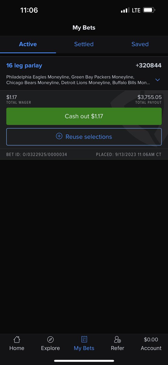 DeadliestRoyer's tweet photo. @KurtBenkert @juice_reel Put the remaining balance on FanDuel on it. I have faith in you @KurtBenkert … Just not on that Chiefs game though. I’m not convinced they’re going to lose this week. Was hard to put the bears too 😂😂 https://t.co/KowRBIBlvi