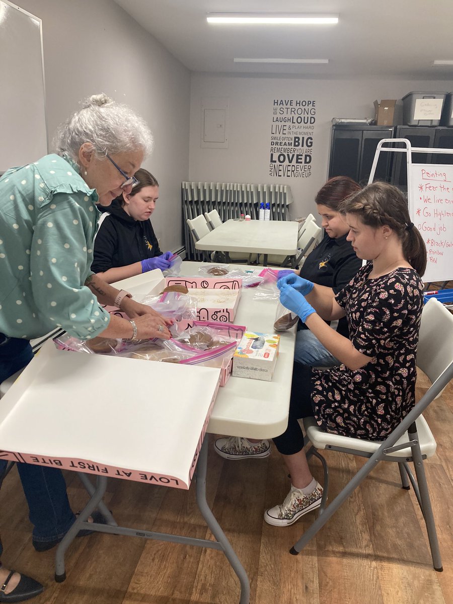 Preparing donations  at the HFSC !@2bringinglight2 <a href="/daniel_novak_WM/">Daniel Novak</a> <a href="/WMTHSPrincipal/">WMTHS Principal</a>