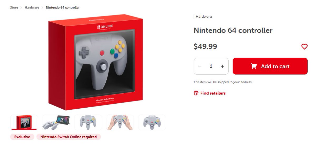 Wario64's tweet image. Nintendo 64 controller up at Nintendo Store bit.ly/3ssJ4pN

free shipping filler items bit.ly/3CDxn5h