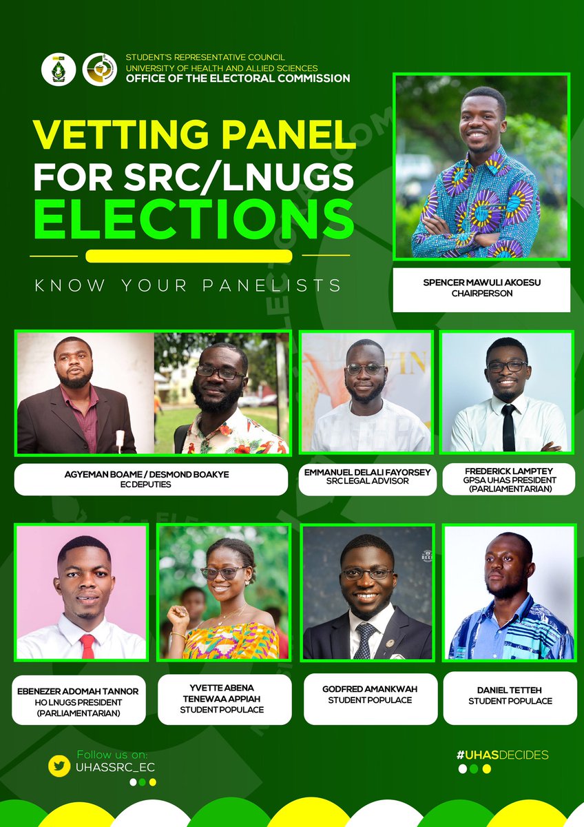 UHASSRC_EC's tweet photo. Huge thanks to our dedicated vetting panel members for their exceptional work over the weekend ! Meet the experts who were behind the scenes. ๐ #VettingPanel
#UHAS_SRCElections23 https://t.co/XydStkqf7y