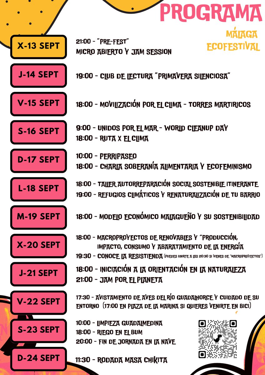 Como cierre de la semana de la movilidad y del #malagaecofestival sale de nuevo la Masa Chikita a las calles! Traete a tus peques, tus abueletes, tus compas animales no humanos y a rodar felizmente!