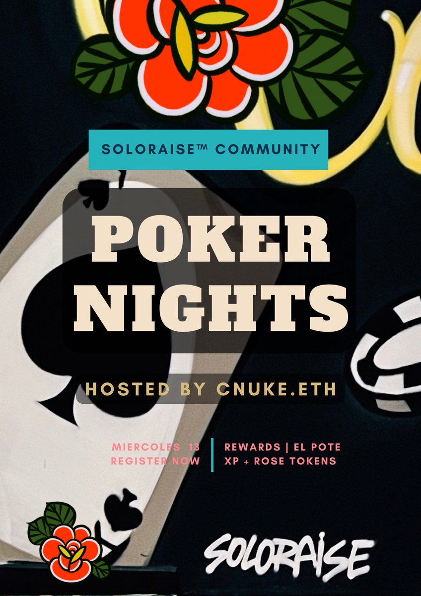 GM! Para los amantes del Poker, hoy en la comunidad tenemos GAME NIGHTS, Hosted by <a href="/afilmativo/">CNuke🇵🇷</a> ✅

Para celebrar la actividad, tenemos rewards para los holders x participación, rewards para los últimos 2 finalistas, y $50.00 en Cash Price x #soloraisecommunity  

¿¡creen que la