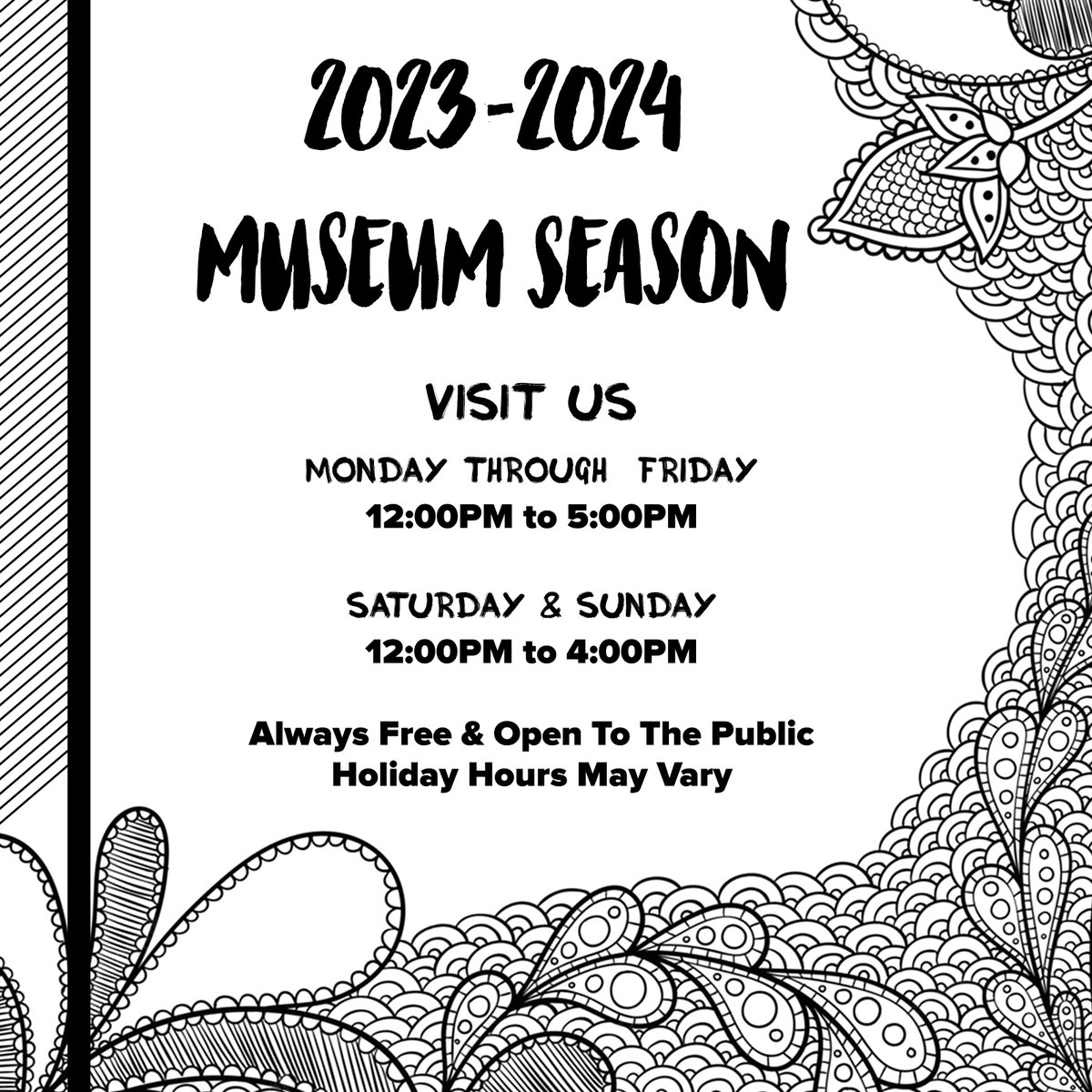 QuickArtsCenter's tweet image. 🏛️2023-2024 Season Hours🏛️
The Quick Center will now be open Monday through Friday from 12:00pm to 5:00pm and Saturday and Sunday from 12:00pm to 4:00pm. Holiday hours may vary.

Always free &amp;amp; open to the public!