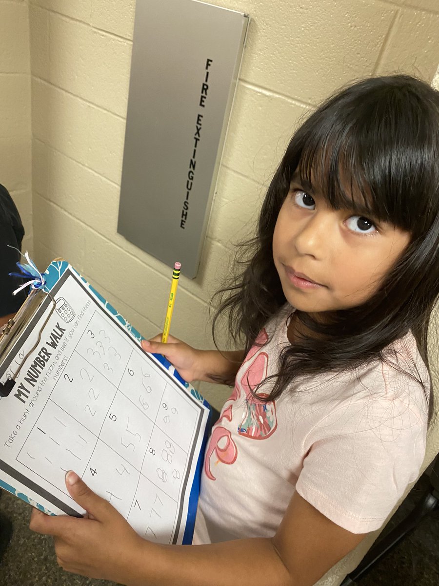 Students in Miss Bentzel’s class are hard at work finding numbers on their number walk. #leibPROUD
