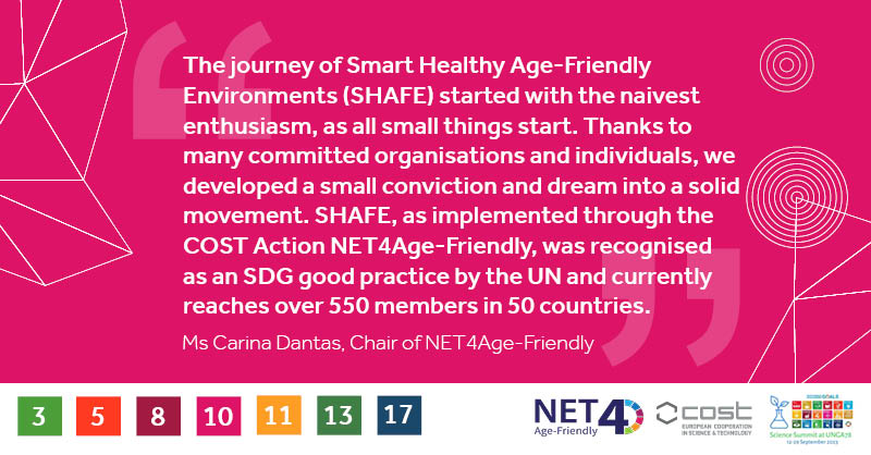 COST (@costprogramme) on Twitter photo #SHAFE, as implemented through <a href="/Net4AgeFriendly/">NET4Age-Friendly</a>,
has been officially recognised by the United Nations as a Good Practice. Here's to responsive, age-friendly and sustainable (digital) environments!
Learn more 🔗 bit.ly/3EEVxfO
cc @dantas_carina <a href="/UN/">United Nations</a> #SDGAction33506 #SHAFE, as implemented through <a href="/Net4AgeFriendly/">NET4Age-Friendly</a>,
has been officially recognised by the United Nations as a Good Practice. Here's to responsive, age-friendly and sustainable (digital) environments!
Learn more 🔗 bit.ly/3EEVxfO
cc @dantas_carina <a href="/UN/">United Nations</a> #SDGAction33506