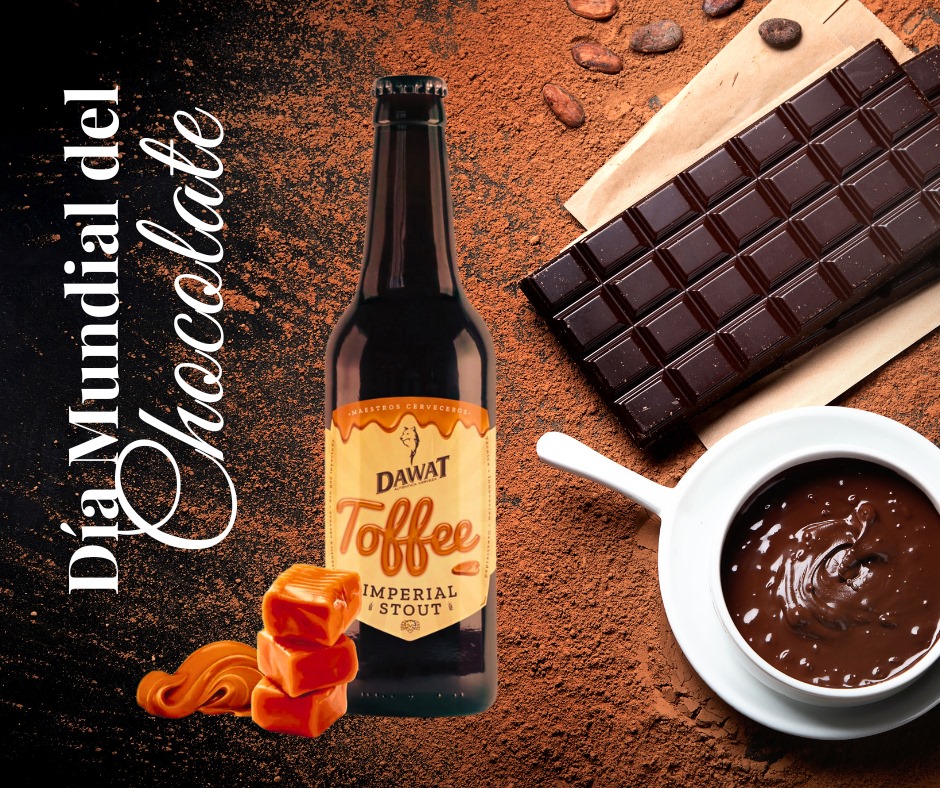 Hoy celebramos el #DíaMundialDelChocolate 🍫 brindando con una Imperial Stout Toffee, una cerveza de color negro y espuma cremosa de color marrón claro. Marida a la perfección con comidas picantes, helados y postres como.....el chocolate 😋. #cervezanatural #DíadelChocolate