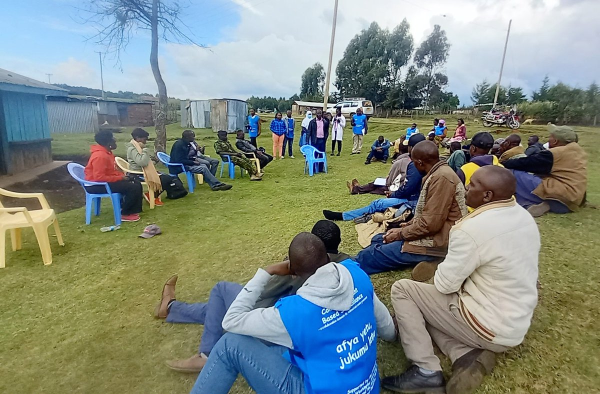 Jointly with Community Health Promoters of Mesipei area, we made an impromptu visit to the Mesipei residents for introductory meeting. 
We took that opportunity to implore them to respect <a href="/NemaKenya/">NEMA Kenya</a> set distance from the riperian sites and rivers. #ThinkLandscape #COP28 #SDG16