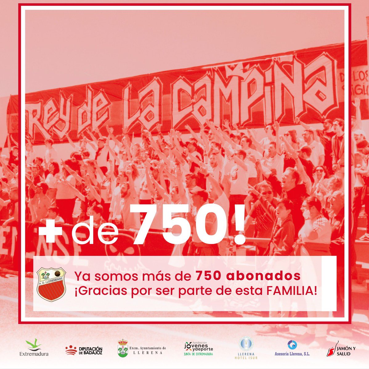📢 AFICIOOOOON‼️

Sólo tenemos palabras de agradecimiento por todo el apoyo que nos estáis dando 👏

Ya somos 7️⃣5️⃣0️⃣ SOCI@S‼️

Setecientas cincuenta personas que arroparéis al equipo y llenaréis el Fernando Robina. 

Esta familia sigue creciendo... Mil gracias ☺️🫡⚽️