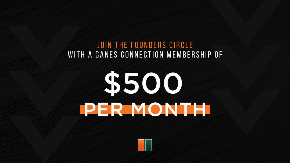 CanesConnection's tweet photo. It’s time to step into our inner circle of greatness! Become a visionary of the Canes legacy by joining our Founders Circle with a $500 monthly commitment that shapes the future of champions 🏆
Benefits include:
🙌🏻 Exclusive Student-Athlete Interviews and Content
🙌🏻 Invitation to Canes Connection Events
🙌🏻 Invitation to our New Student-Athlete Welcoming Reception
🙌🏻 VIP Access to our Fans Fest
🙌🏻 Invitation to the Fall Camp BBQ
🙌🏻 Autographed Poster
🙌🏻 Autographed Football
🙌🏻 Custom Student-Athlete Personalized Video
🙌🏻 Private In-Person Student-Athlete Meet & Greet
Make an impact today by joining us today! https://t.co/xWBbHwJJDi
#CanesConnection #GoCanes #ItsAllAboutTheU #CanesConnectionMembership #BecomeAMember #TheNewEraBeginsWithU #SupportStudentAthletes #JoinTheMovement #NILCollective #NIL #NameImageLikeness #NameImageAndLikeness #ShowYourSupport #UniversityOfMiami