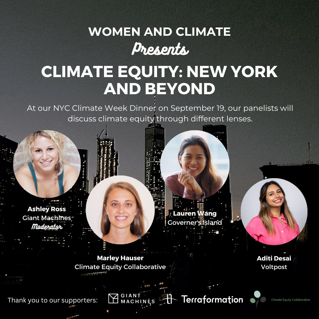 Climate Equity will be front and center at our NYC Climate Week Dinner on Sept 19! What is climate equity? What do climate equity initiatives look like in New York? We'll explore these topics and more! #climateweeknyc #climateequity #climate #climateaction