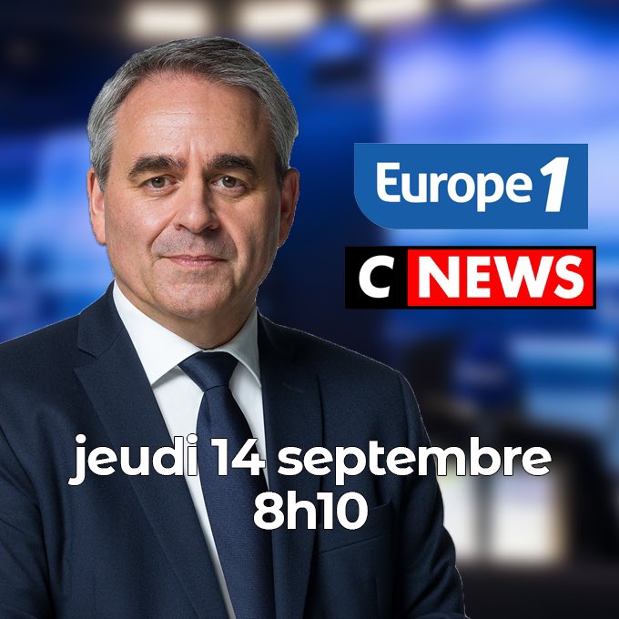 Je serai demain l’invité d’<a href="/Europe1/">Europe 1</a> et <a href="/CNEWS/">CNEWS</a> à partir de 8h10, au micro de <a href="/SoMabrouk/">Mabrouk Sonia</a>.