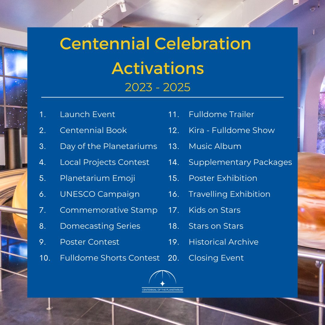There are so many exciting centennial activities to come! From seeing all of the local projects come to life, to the fulldome show, domecasting series, and more. Stay up-to-date on the latest news and information on the Centennial Celebration website: planetarium100.org