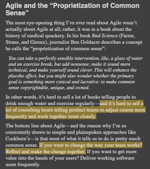 carlvellotti's tweet photo. We need to stop overcomplicating basic teamwork.

Amazing excerpt from "Product Management in Practice" https://t.co/7M9NQQfvuX