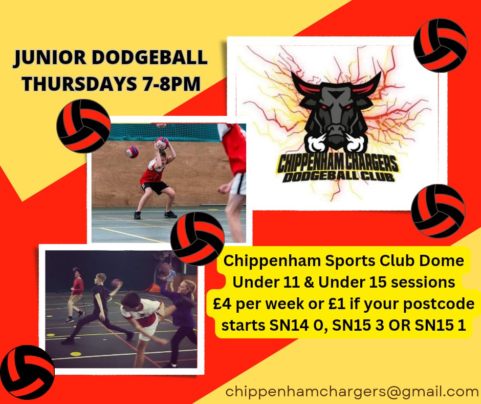 Junior Dodgeball in Chippenham returns this week! 

I am so pleased the club has managed to secure funding from <a href="/WiltsCF/">Wiltshire and Swindon Community Foundation</a> to subsidise training fees at a time when the cost of living rises and rises. Here's to the start of an exciting season for junior dodgeball in chippenham!