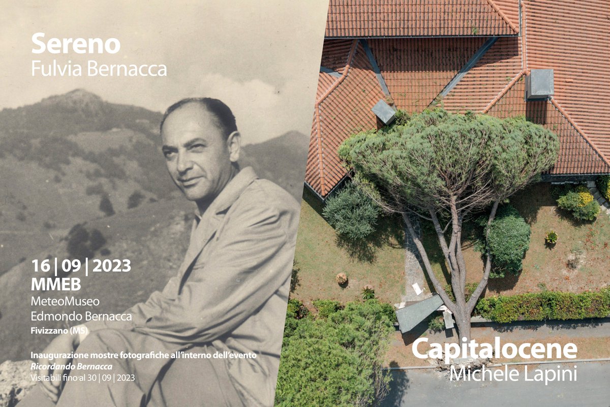 MicheleLapini's tweet photo. Questo sabato alcune mie #fotografie sulla #crisiclimatica in #Italia saranno al Meteo Museo #Bernacca a #Fivizzano (#MassaCarrara)

Insieme con Fulvia Bernacca che ha realizzato un #libro su suo nonno #EdomdoBernacca storico metereologo e volto della televisione.

vi aspettiamo! https://t.co/HTfVkm3eMG