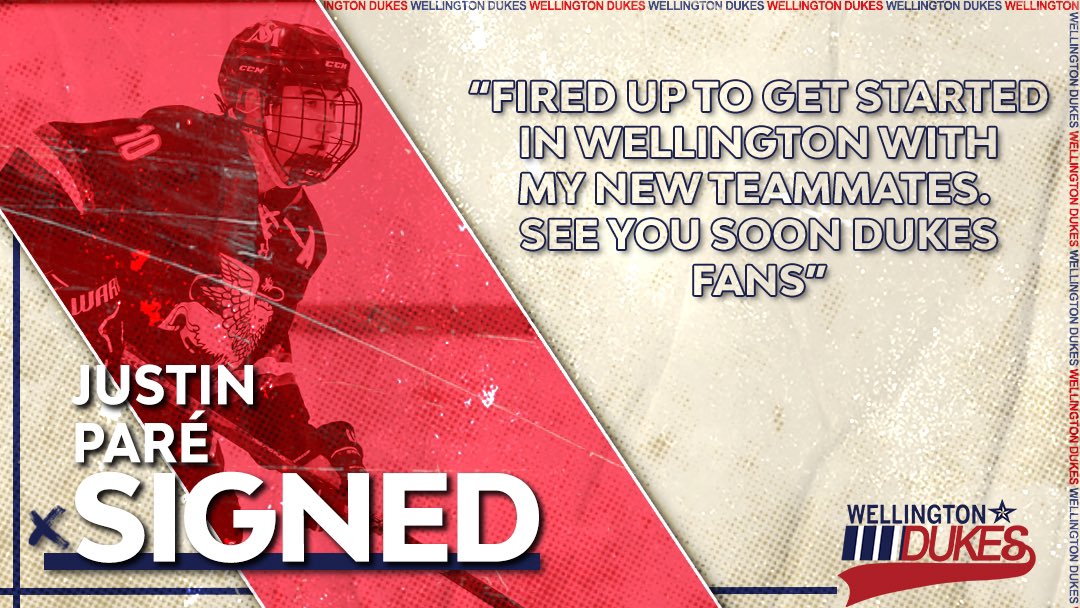 Wellington Dukes (@ojhldukes) on Twitter photo The Wellington Dukes are excited to announce the signing of 2003 born defenseman Justin ParĆ©. The native of Saint-Lazare, QC played last season with the St. Markās Prep School
Welcome to Welly Justin!
#TotalSportsQuinte | <a href="/TSportsQuinte/">Total Sports Quinte</a> The Wellington Dukes are excited to announce the signing of 2003 born defenseman Justin ParĆ©. The native of Saint-Lazare, QC played last season with the St. Markās Prep School
Welcome to Welly Justin!
#TotalSportsQuinte | <a href="/TSportsQuinte/">Total Sports Quinte</a>