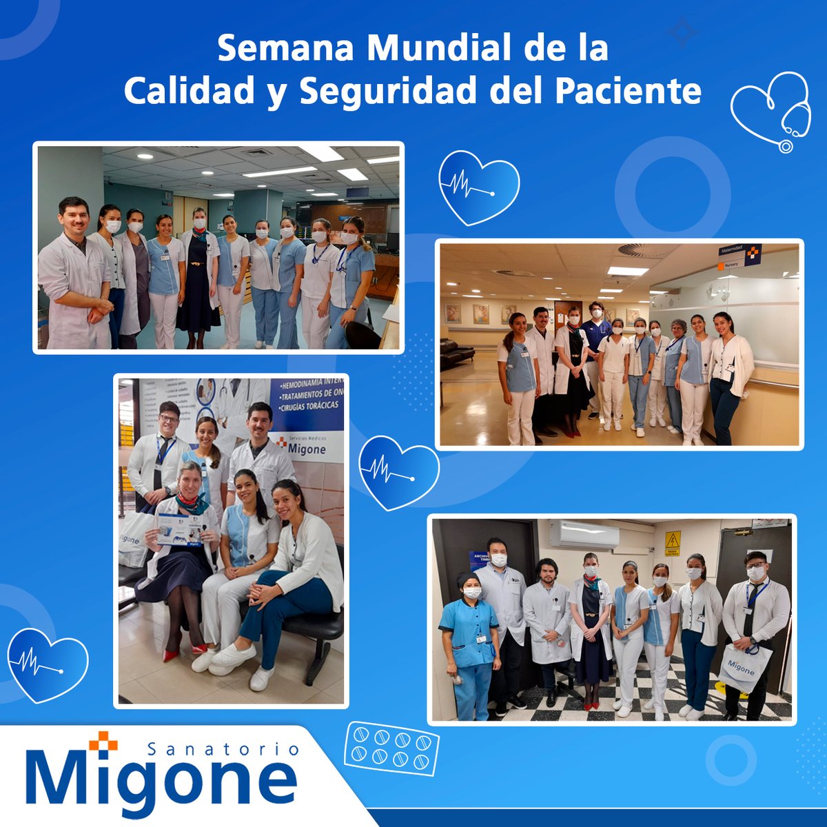 Por la #SemanaMundialdelaCalidadySeguridaddelPaciente nuestro equipo de #CalidadySeguridad recorrió el #SanatorioMigone recordando la importancia de la colaboración entre el paciente y los profesionales de la salud para mejorar continuamente la calidad y seguridad del #Paciente