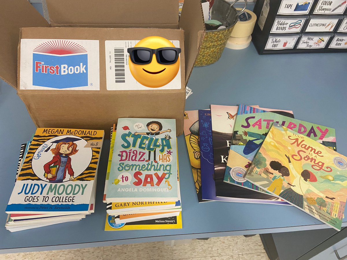 Shoutout to my dad who ordered my class some new books from @FirstBookMarket Love that this organization helps get books into classrooms at affordable prices!