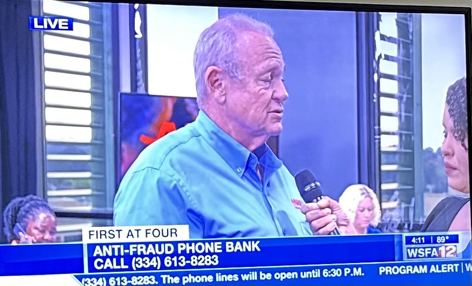 AARPAL's tweet photo. Phones are ringing at @wsfa12news as folks get their questions about fraud answered. Call 334-613-8283 from now until 6:30PM! https://t.co/IjGAm3G1kW