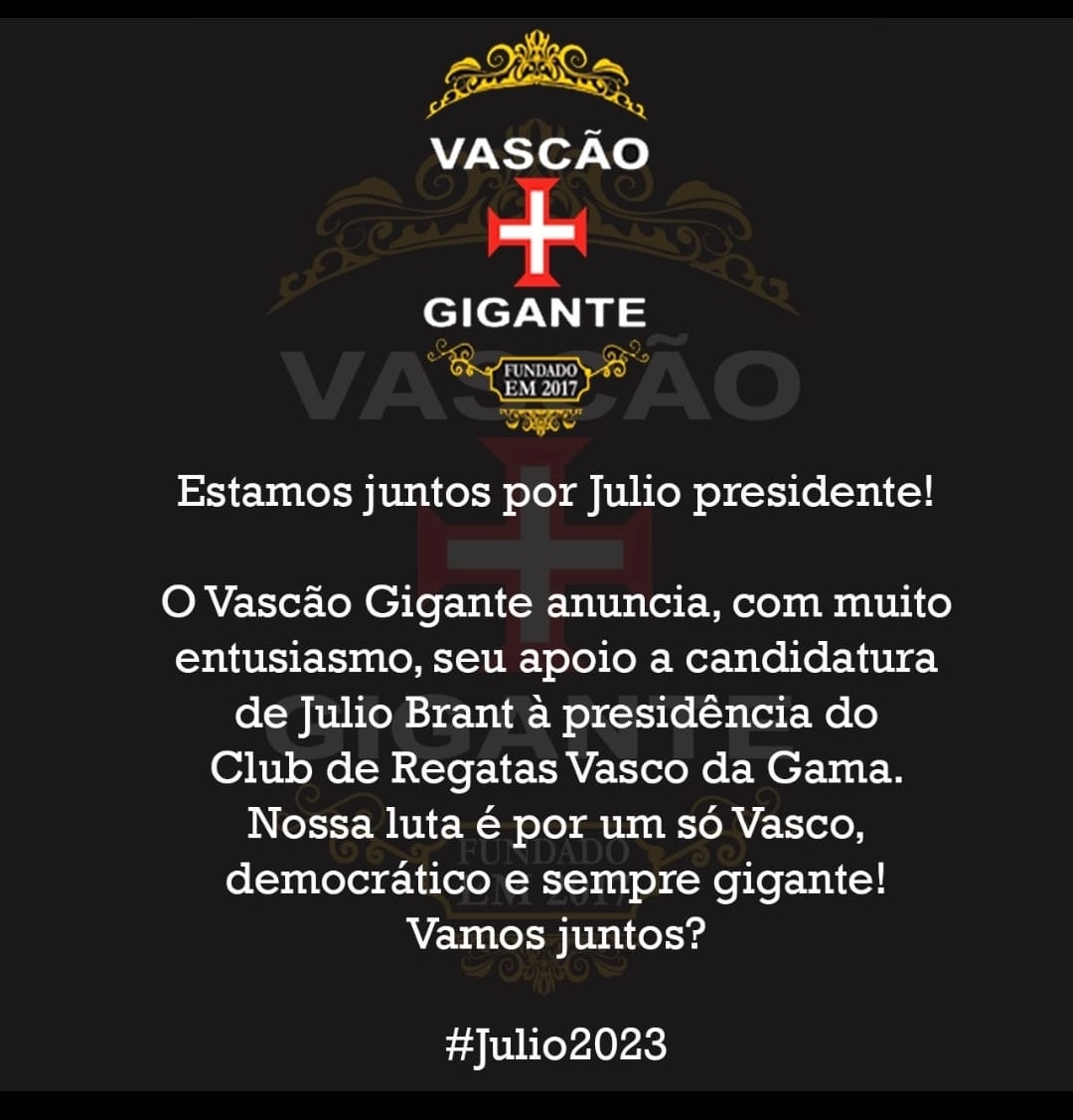 Comunicado Vascão Gigante 
Vamos juntos !!
#julio2023