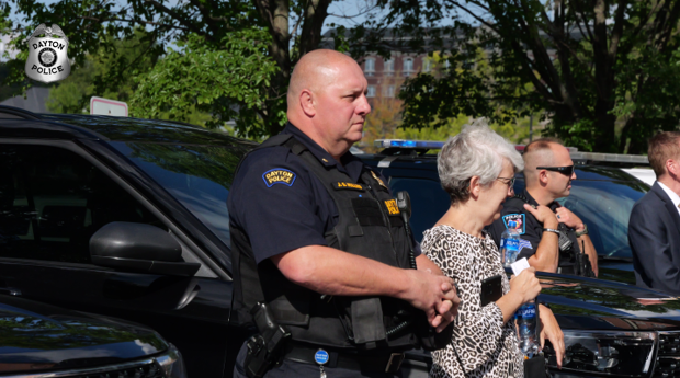 DaytonPolice's tweet photo. Thank you to the University of Dayton for allowing Dayton Police to be part of the prayer service and blessing for emergency personnel and vehicles today. https://t.co/IQwmddqs9m