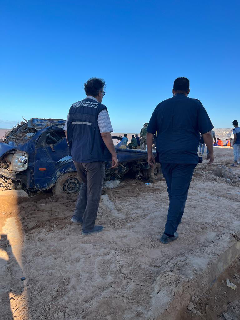 DrAhmedZouiten's tweet photo. Very sad seeing the death toll in #Libya climbing in the aftermath of the #Daniel_Storm
Our sincères and heartfelt condolences to the Libyan people who lost their loved ones and our prayers for all the affected people to have the strength to go through these difficult times. https://t.co/qcS6RnWD6h