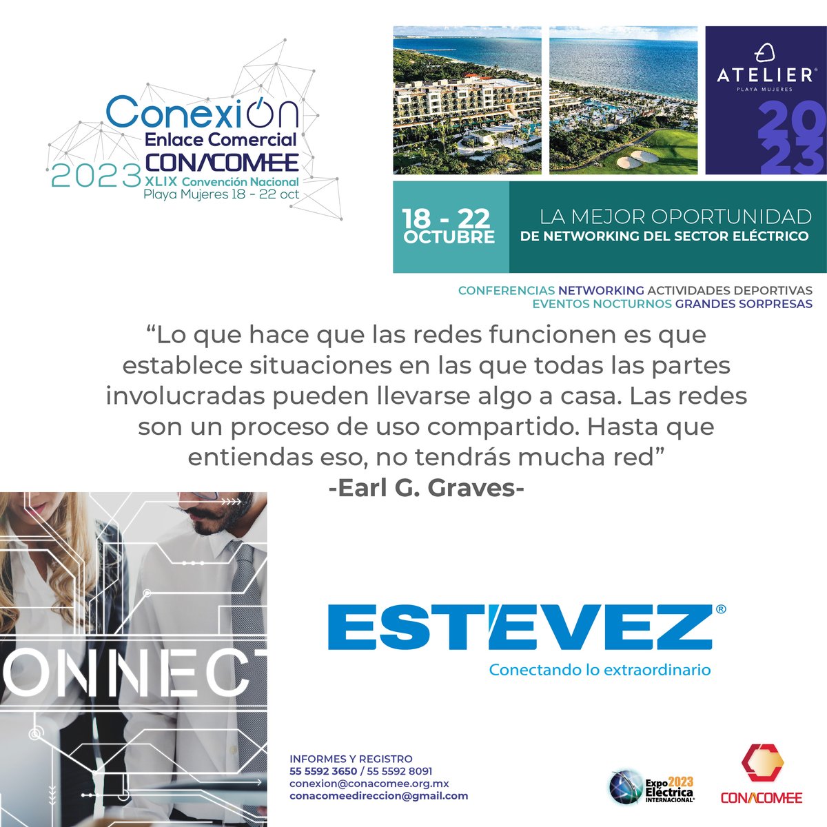 CONACOMEEAC's tweet image. Estévez  en la mejor oportunidad de networking del sector en la XLIX Convención  Conexión Enlace Comercial 2023
#elmejornetworkingdelsectorelectrico
#conexionenlacecomercial2023
#Estevez