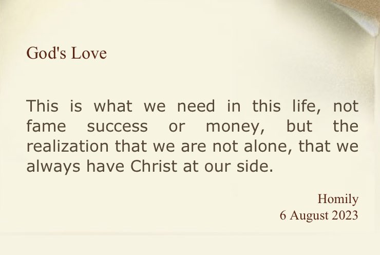 We are not alone! #Faith #Jesus #PopeFrancis <a href="/popesprayerusa/">Pope's Worldwide Prayer Network USA-Canada</a>
