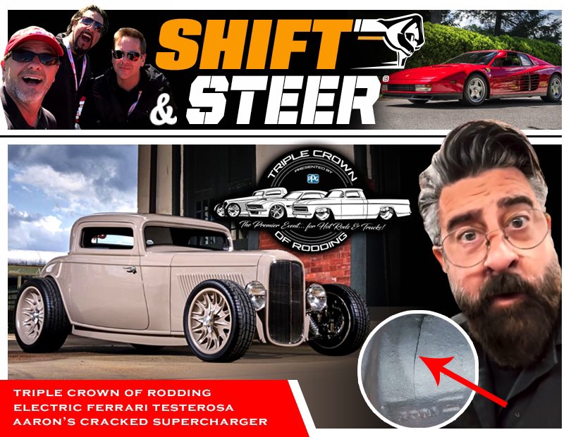 Episode 405 of the #shiftandsteerpodcast 
@triplecrownofrodding talk a broken truck for Aaron and an e-Ferrari Testtarosa
<a href="/ShiftSteerMedia/">Shift and Steer</a>