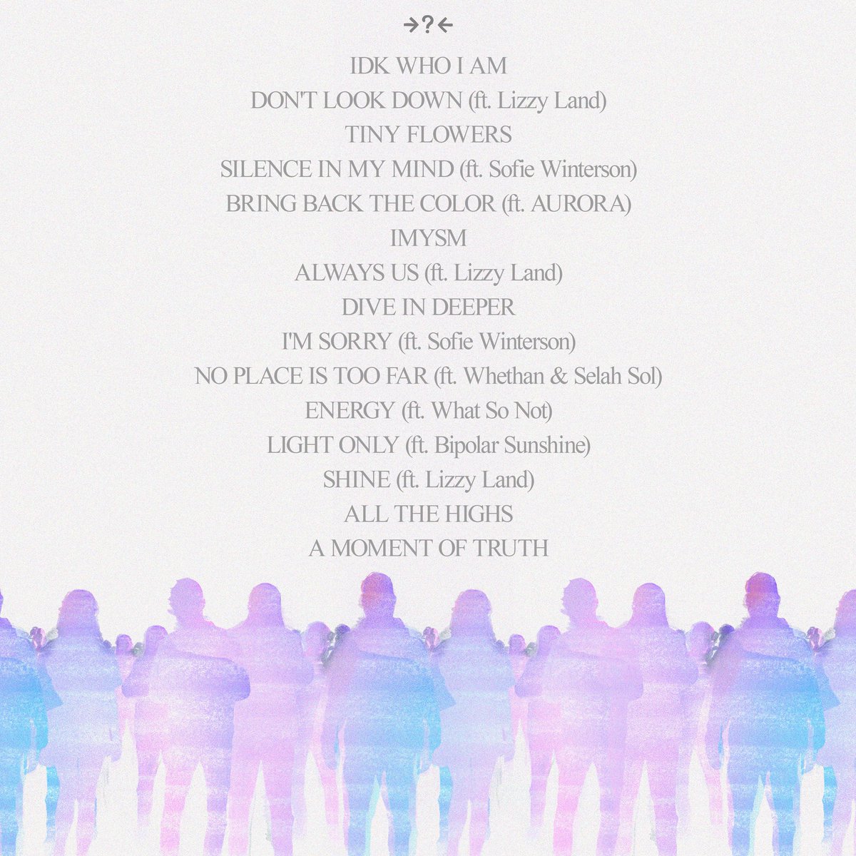 sanholobeats's tweet image. EXISTENTIAL DANCE MUSIC drops Friday!!! 🤍 here’s the album artwork and tracklist :)