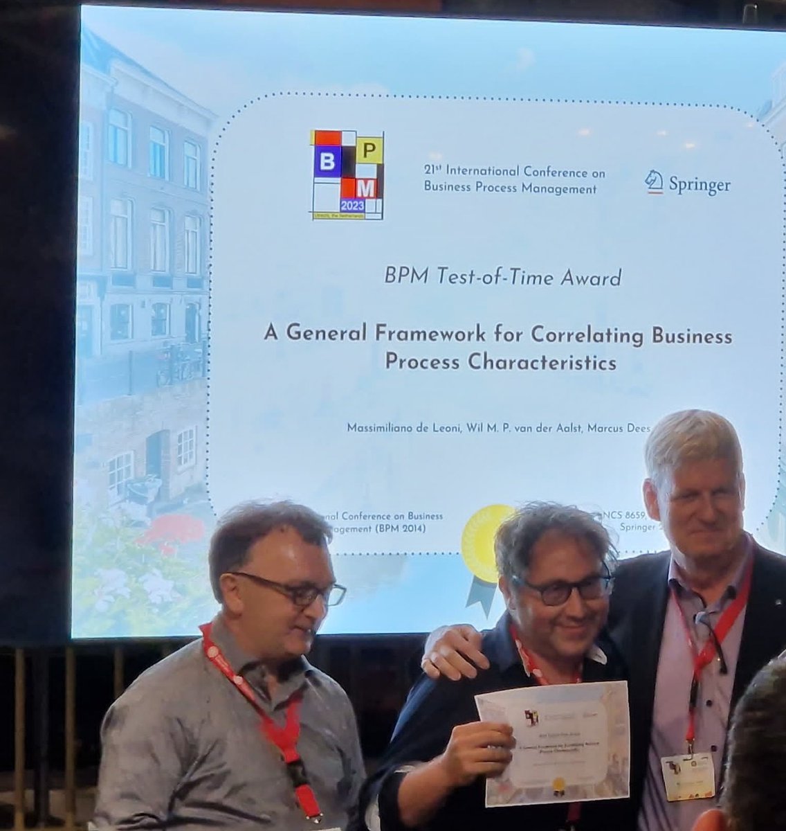 Process Analytics Group (TU/e) (@pagrouptue) on Twitter photo Both test of time awards at <a href="/BPMConf/">BPM Conference</a> 2023 for current and previous members of <a href="/PAGroupTUe/">Process Analytics Group (TU/e)</a>. Congratulations to <a href="/dfahland/">Dirk Fahland | @dfahland@fediscience.org</a>, <a href="/maxdeleoni/">Massimiliano de Leoni</a> and the others. Both test of time awards at <a href="/BPMConf/">BPM Conference</a> 2023 for current and previous members of <a href="/PAGroupTUe/">Process Analytics Group (TU/e)</a>. Congratulations to <a href="/dfahland/">Dirk Fahland | @dfahland@fediscience.org</a>, <a href="/maxdeleoni/">Massimiliano de Leoni</a> and the others.