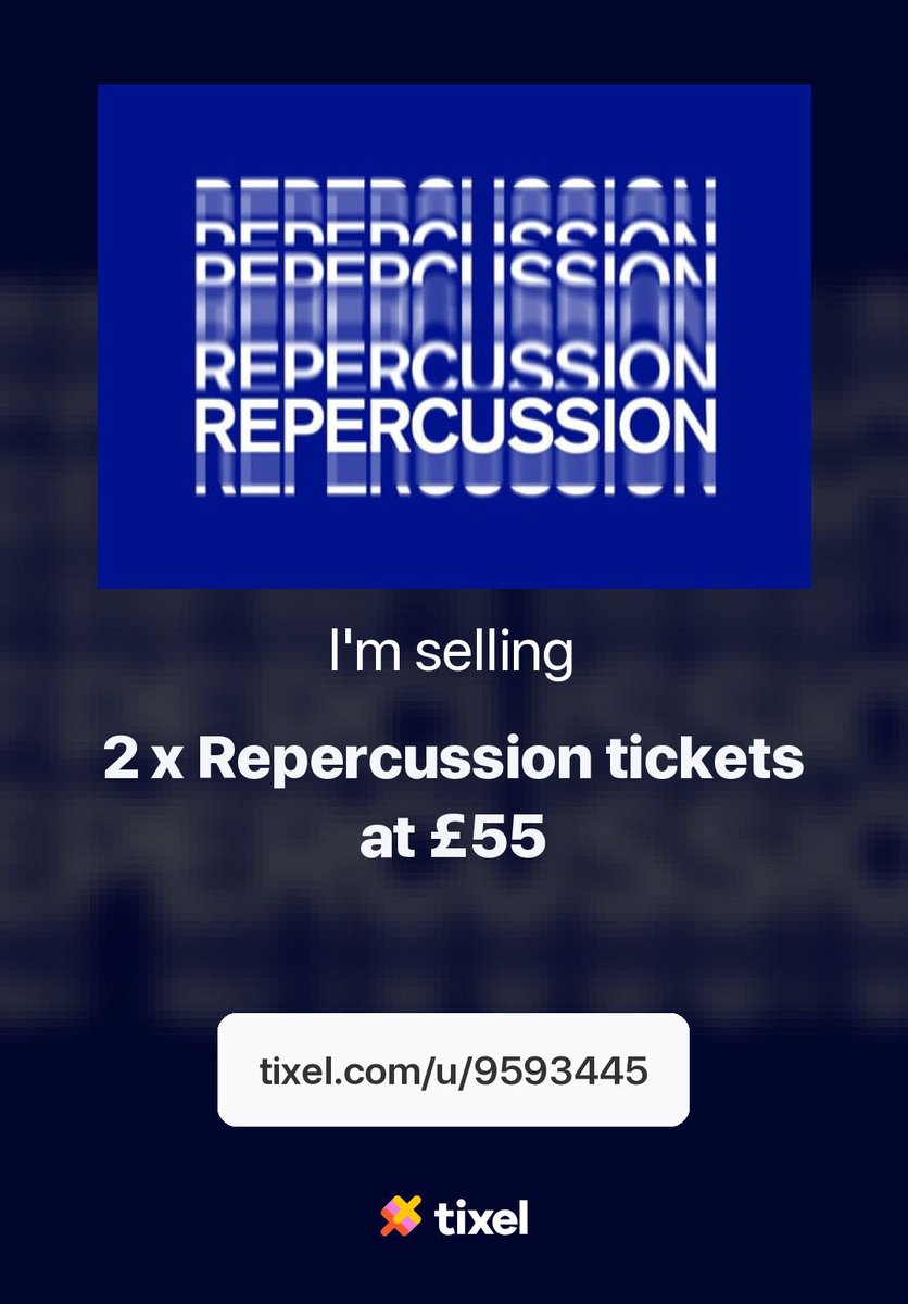 anja_gm's tweet image. SELLING 2 x TICKETs FOR WHP WAREHOUSE PROJECT SEPTEMBER 16 REPERCUSSION Bicep # bicep #warehouseproject #whp